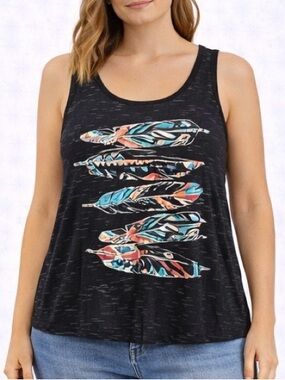 Maurices Women’s Feather Patterned Tank Top - Size Large , NWT